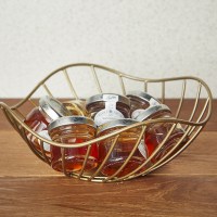 Gold Lotus Leaf Wire Basket